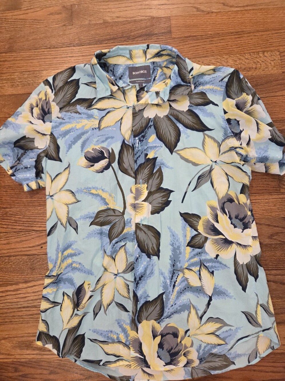 Bonobos Men Short Sleeve Button Down Large Slim Tailored Fit